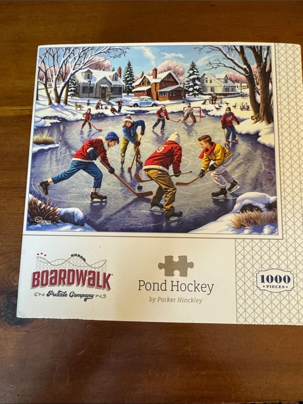 NIP Pond Hockey Winter Scene 1000-Piece Jigsaw Puzzle - Blue/White
